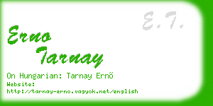 erno tarnay business card